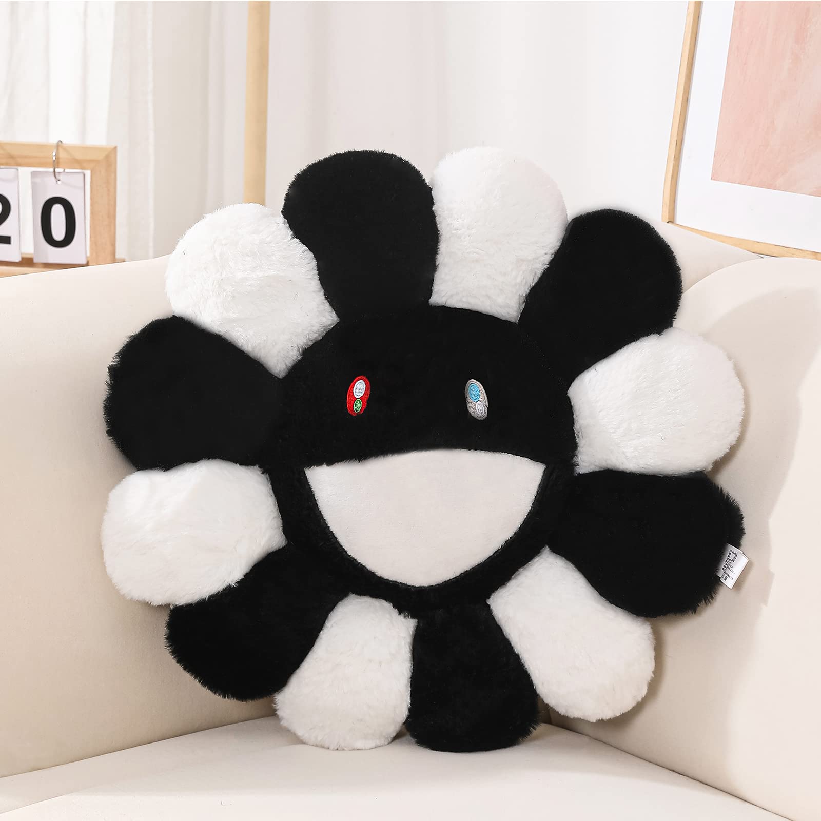 FIONOUT Flower Pillow,Flower Shaped Throw Pillow,Flower Face Floor Cushions Floor Pillow,Colorful Sunflower Plush Pillow,Cute Ro