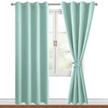 Hiasan Blackout Curtains For Bedroom, 52 X 96 Inches Long - Thermal Insulated & Energy Saving Window Curtains For Living Room, 2 Drape Panels Sewn With Tiebacks, Aqua