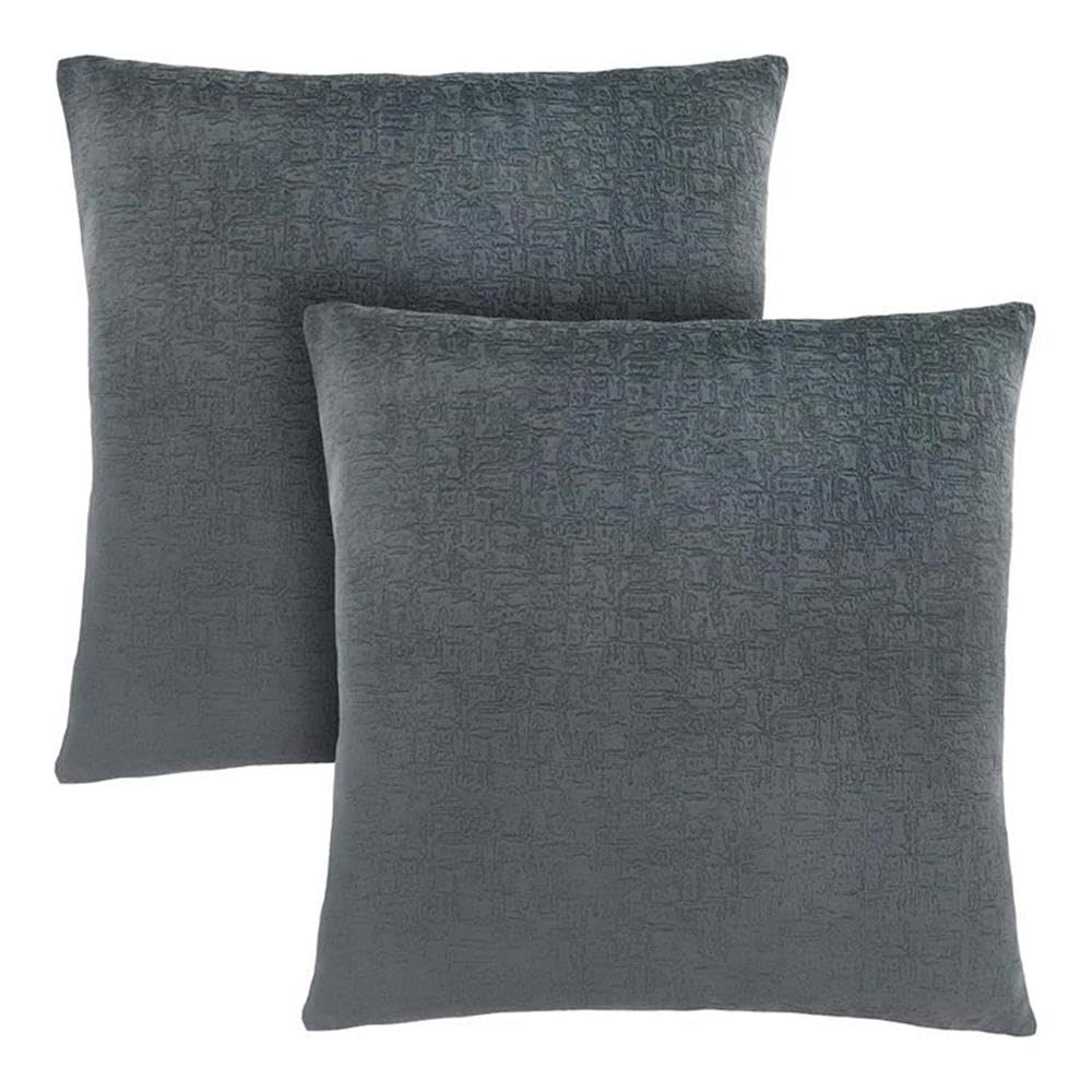 Monarch Specialties 9275, Set of 2, 18 X 18 Square, Insert Included, Decorative Throw, Accent, Sofa, Couch, Bedroom, Polyester, Hypoallergenic, Pillow 18"X 18" Dark Grey Mosaic Velvet 2Pcs, 2 Count