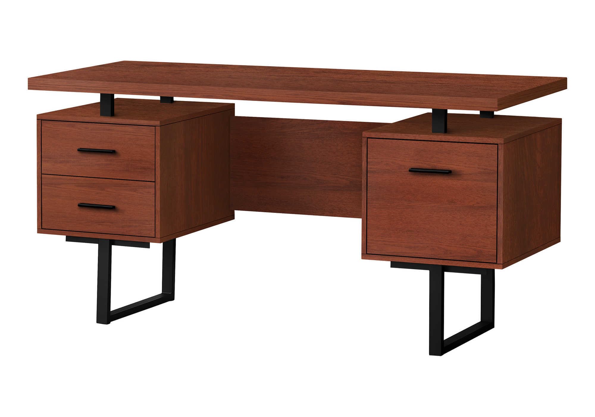 Monarch Specialties I 7626 Computer Desk, Home Office, Laptop, Left, Right Set-up, Storage Drawers, 60 L, Work, Metal, Laminate,