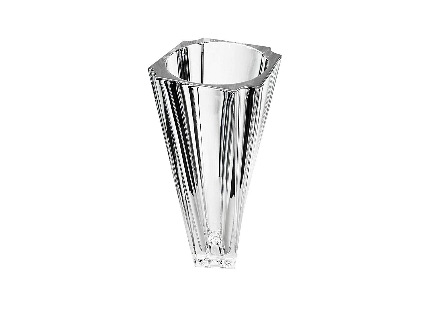 Aurum Bohemia Crystal Vase Balzac, 13 H Decorative Clear Crystal Flower Vase, Elegant Centerpiece Wedding Gift Bud Vase