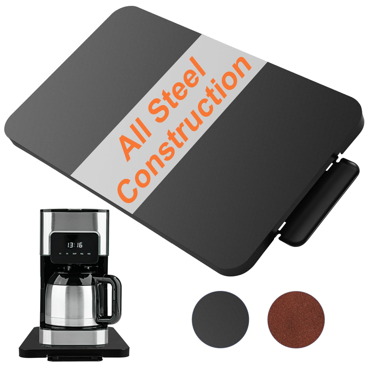 Sliding Tray For Coffee Maker Slider - Coffee Pot Sliders For Counter Heavy Kitchen Appliances, Under Cabinet Rolling Appliance