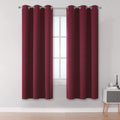 Dualife Christmas Decor Curtains - Burgundy Red Blackout Curtains For Bedroom Solid Thermal Insulated Window Curtain Panels With