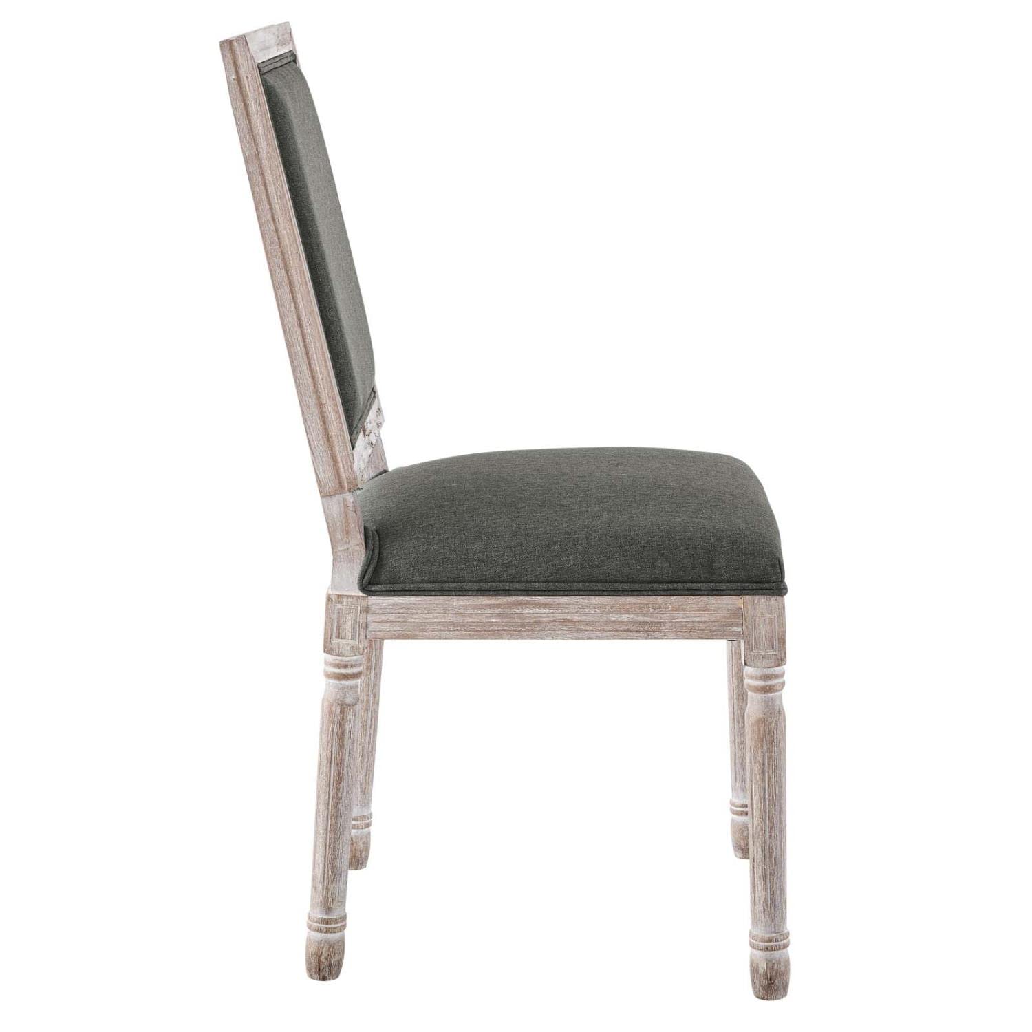 Modway EEI-4661-NAT-GRY Court French Vintage Upholstered Fabric Dining Side Chair, Natural Gray