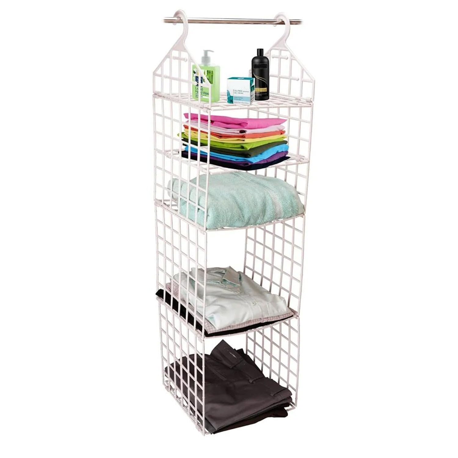 Multipurpose 5 Layer Folding Clothes Storage Racks||Closet For Students Wardrobe Shelves Socks, Scarf, TShirt, Etc||Hanging Org
