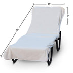 Luxury Hotel & Spa Monogrammed Pool Chaise Lounge Cover, Block Letter Embroidered - Extra Absorbent 100% Turkish Cotton- Soft Terry - Hotel-Style, Standard Size 90' X 29' - White - Black Letter V