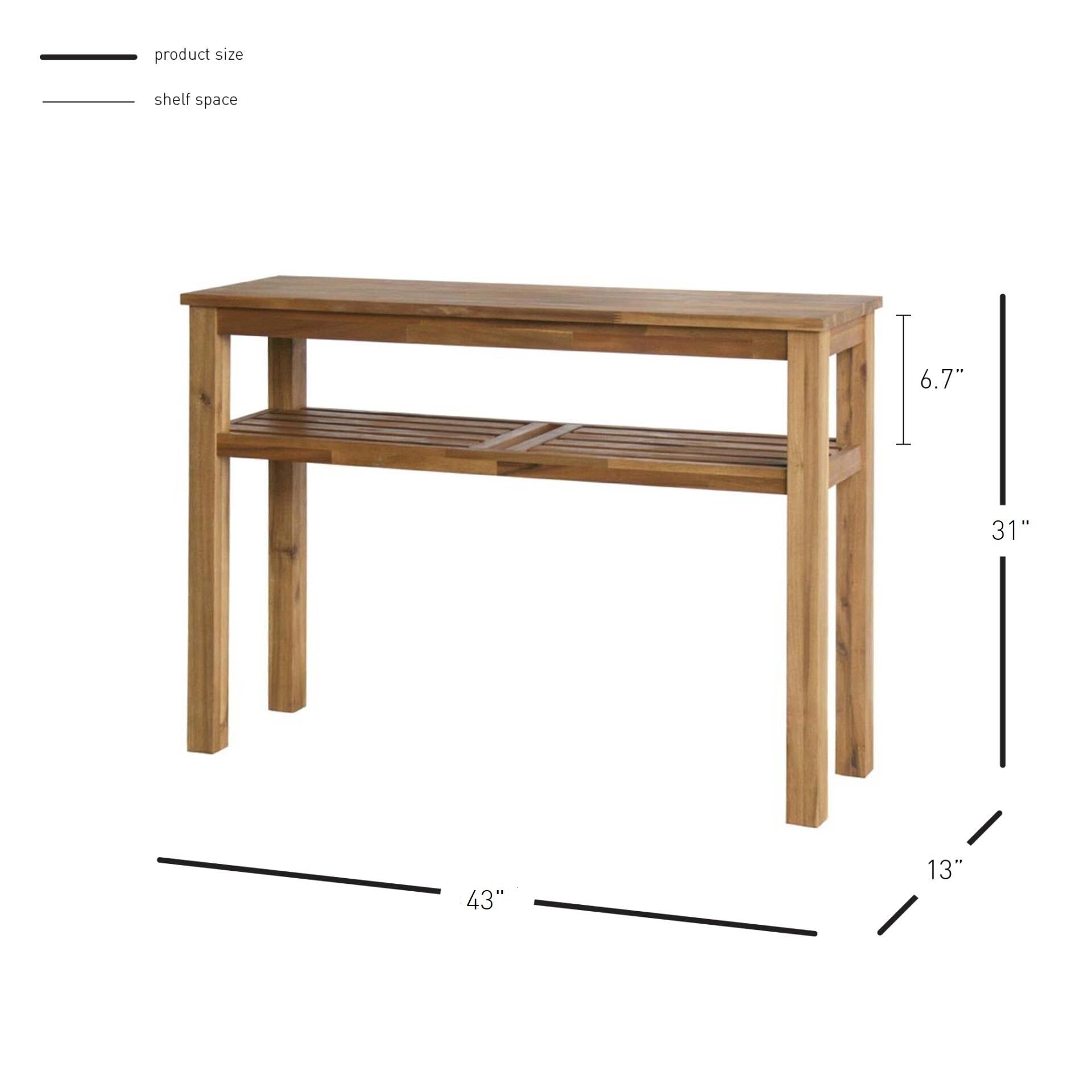 New Pacific Direct Tiburon Shelf Console Table, Brown