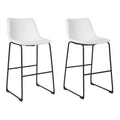 Signature Design By Ashley Centiar Urban Industrial 28.75' Pub Height Bucket Seat Barstool, 2 Count, White