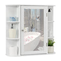 Multigot Bathroom Mirror Cabinet, Wall-Mounted Storage Cupboard with Adjustable Shelves, Single Door Organizer Unit for Living R