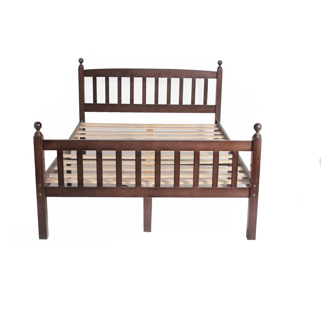 Better Home Products Paloma Solid Wood Pine Full Bed with Headboard in Tobacco