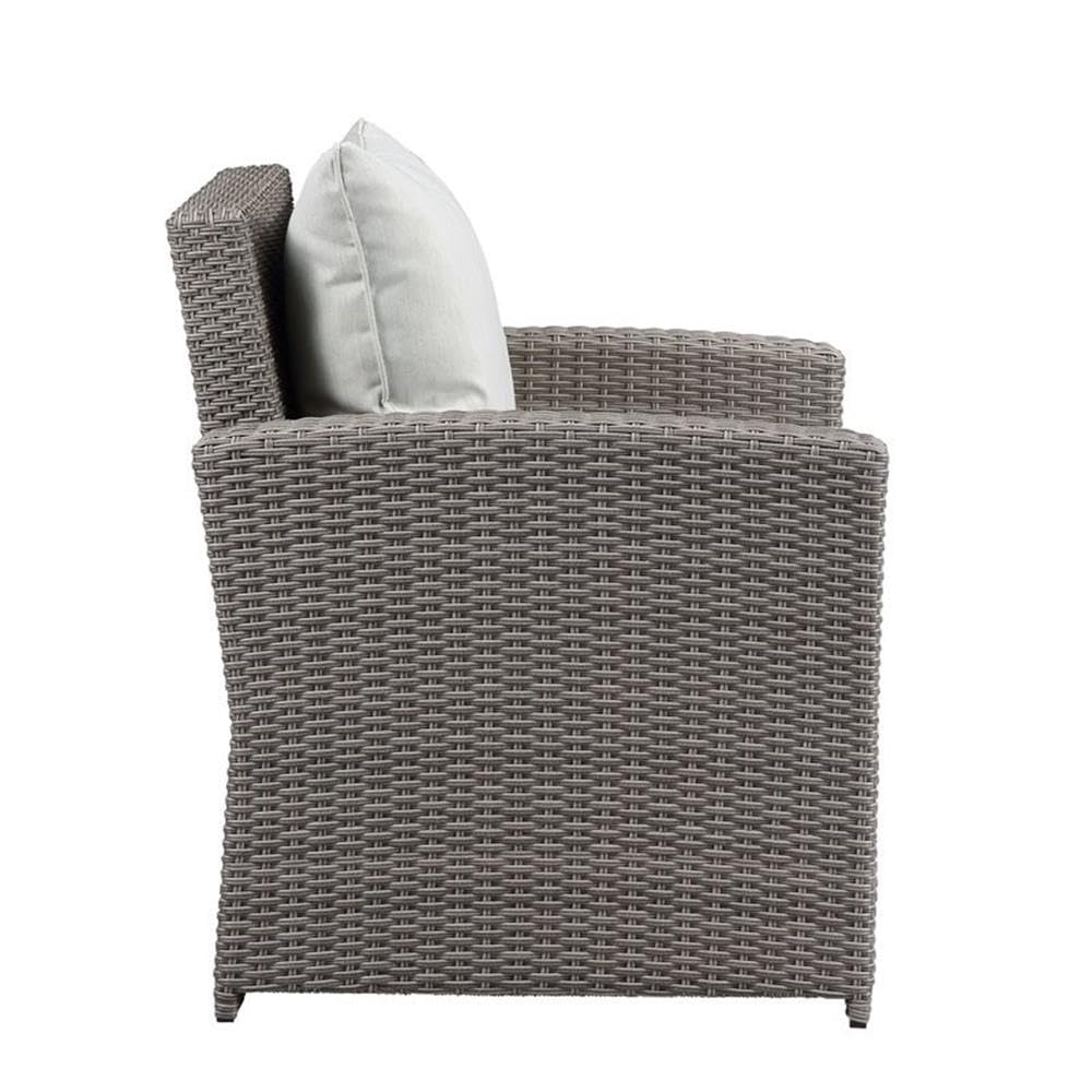 Acme Tahan 4 Piece Wicker Patio Sofa Set in Gray