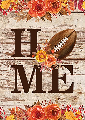 Toland Home Garden 1012657 Floral Football Home Football Flag 28X40 Inch Double Sided For Outdoor Fall House Yard Decoration
