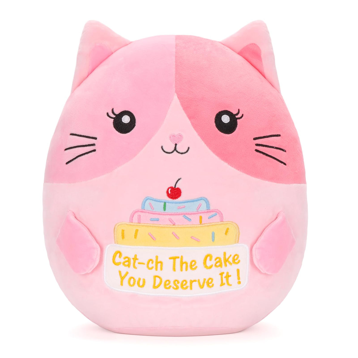 Dalycro 12 Inch Cat Plush Pillow, Cute Stuffed Animal for Women
