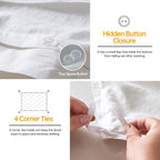 Simple&Opulence French Linen Duvet Cover Set 88'' X 92''- 3 Pieces (1 Comforter Cover,2 Pillowcases)- Natural Flax Cotton Blend-
