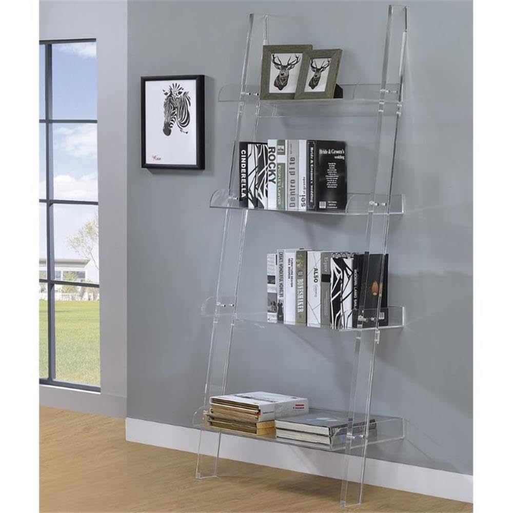 Amaturo 4-shelf Ladder Bookcase Clear