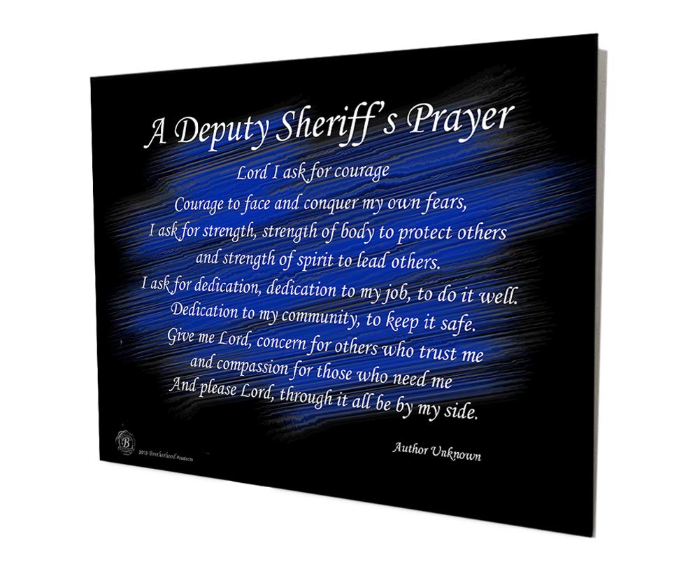 Brotherhood Deputy Sheriffs Prayer Thin Blue Line Law Enforcement Sheriff Police Vintage Reproduction Vintage Style Metal Signs