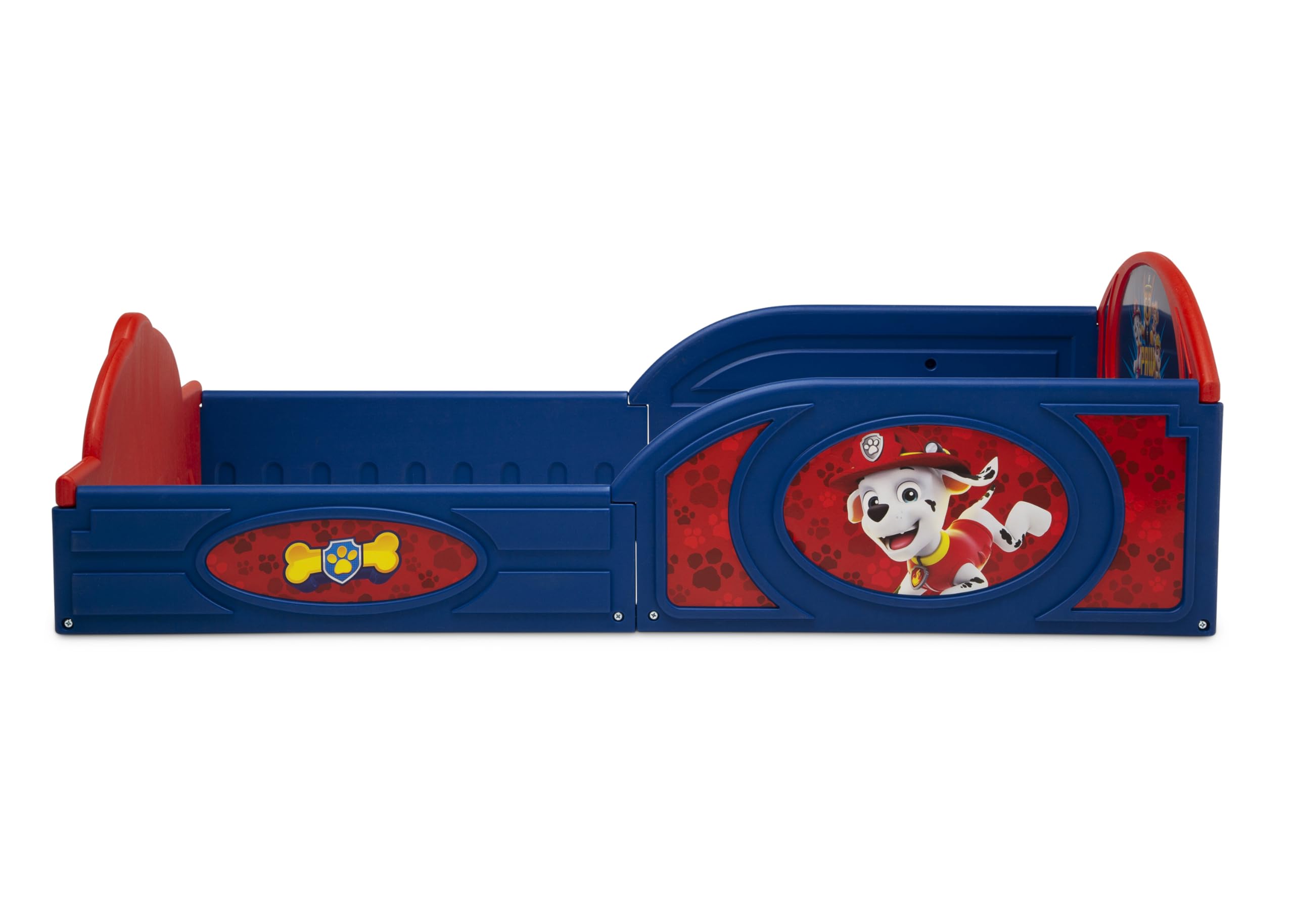 Delta Children Nick Jr. Paw Patrol Plastic Sleep And Play Toddler Bed With Attached Guardrails