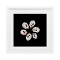 Stupell Industries Oyster Shells Symmetry, Framed Print Under Glass, White, 16 x 16 Inches, Easy to Hang and Sturdy, Made in U