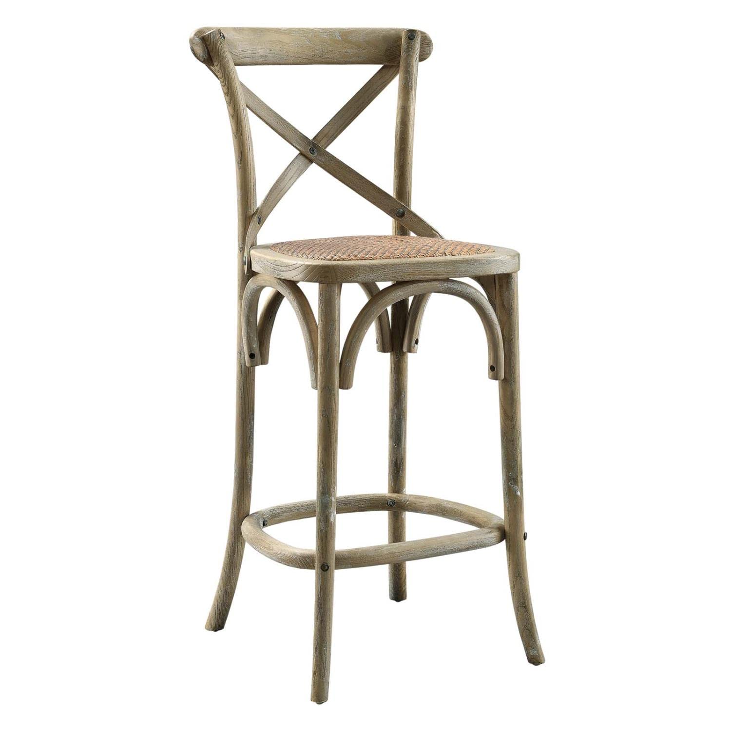 Modway Gear Counter Stool, 19 X 17.5 X 39.5, Gray