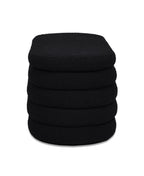 Jennifer Taylor Home Fuji 49" Upholstered Oval Storage Bench, Ebony Black Boucle