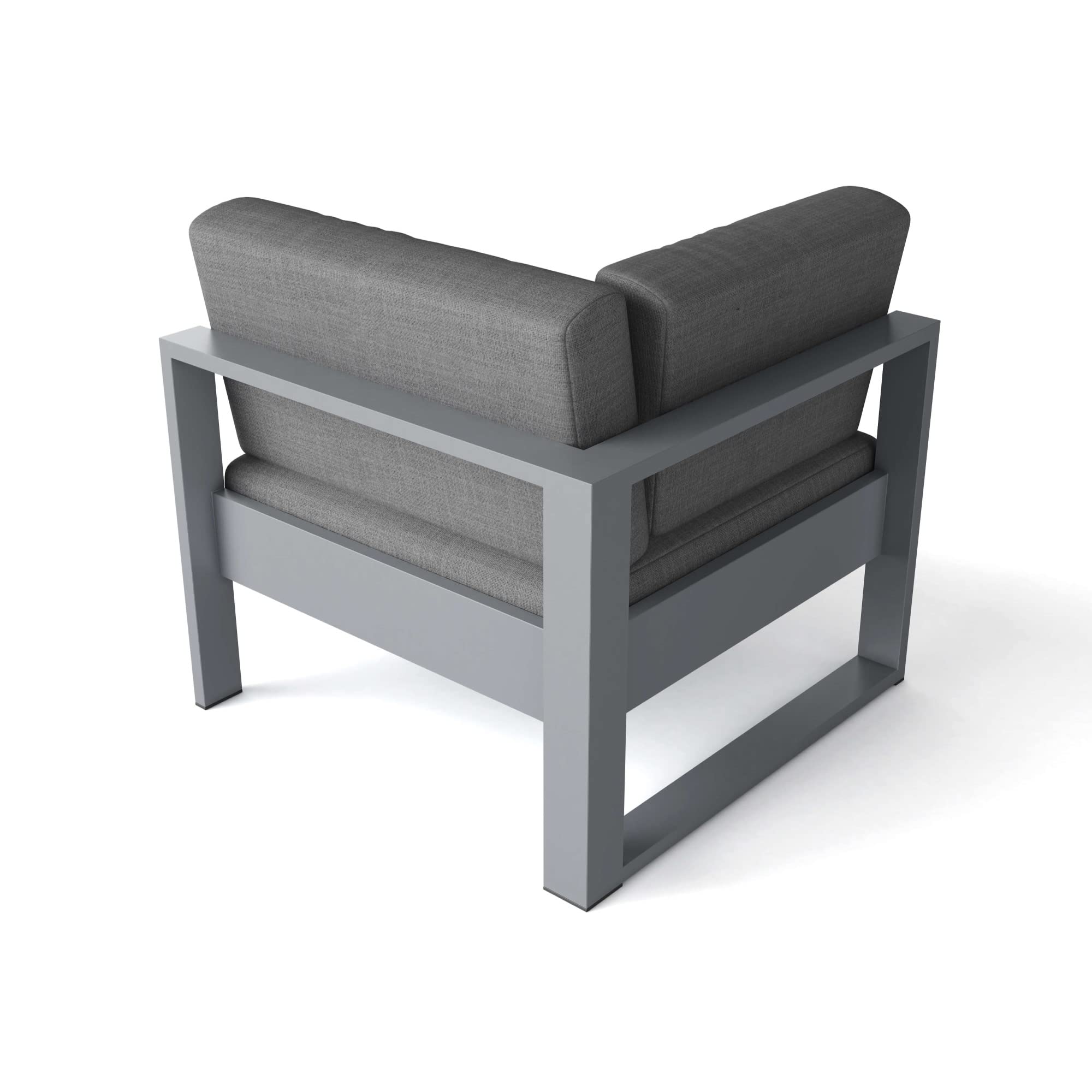 Anderson Teak DS-1003 Lucca Chair Corner Deep Seating, Grit Grey