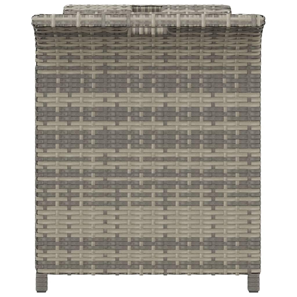 vidaXL Stylish Patio Bench with Cushion - Gray Poly Rattan, 45.7&quot;x18.1&quot;x22.4&quot; - Ample Storage, Comfortable Seating, Weather-Resistant, Durable Material