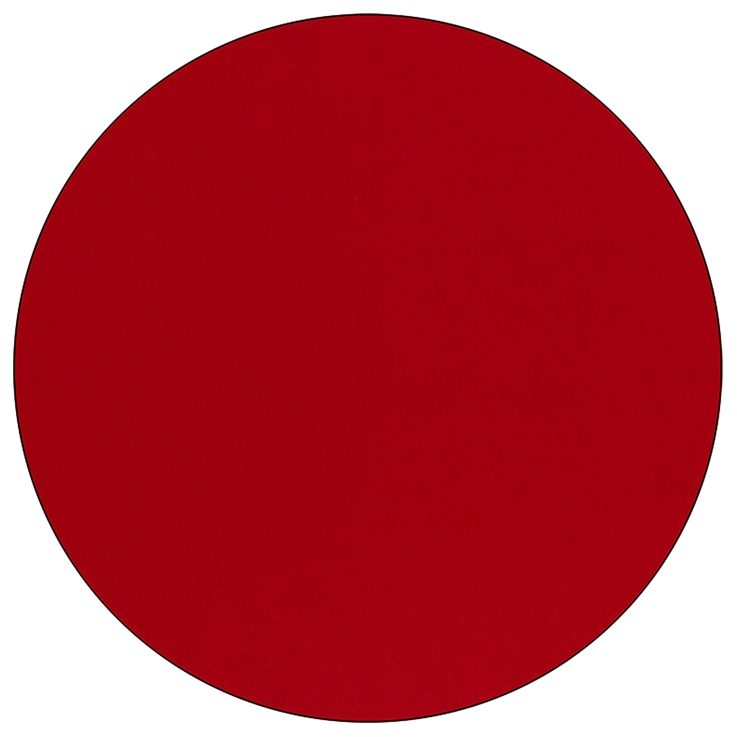 Flash Furniture Wren 48'' Round Red Thermal Laminate Activity Table - Height Adjustable Short Legs