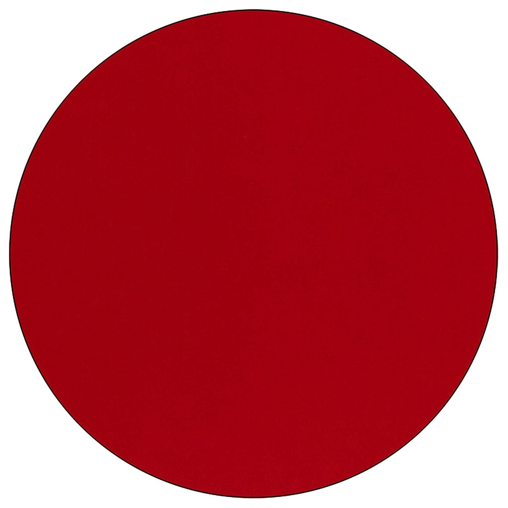 Flash Furniture Wren 48'' Round Red Thermal Laminate Activity Table - Height Adjustable Short Legs