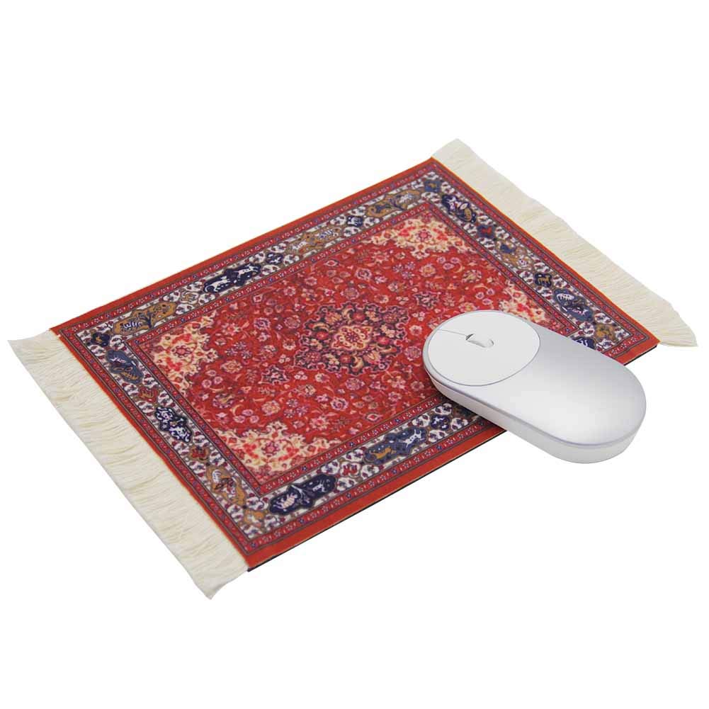 Kotoyas Rug Mouse Pad, Oriental Carpet Style Persian Style Mouse Pad (Dark Red)