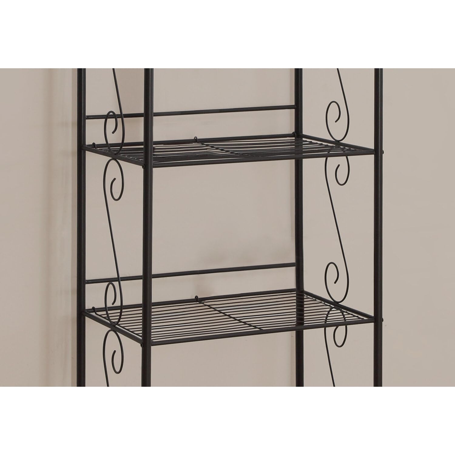 Monarch Specialties 2103 Bookshelf, Bookcase, Etagere, 4 Tier, Office, Bedroom, Metal, Brown, Traditional Bookcase-70 H/Copper, 22' L x 15.25' W x 70' H