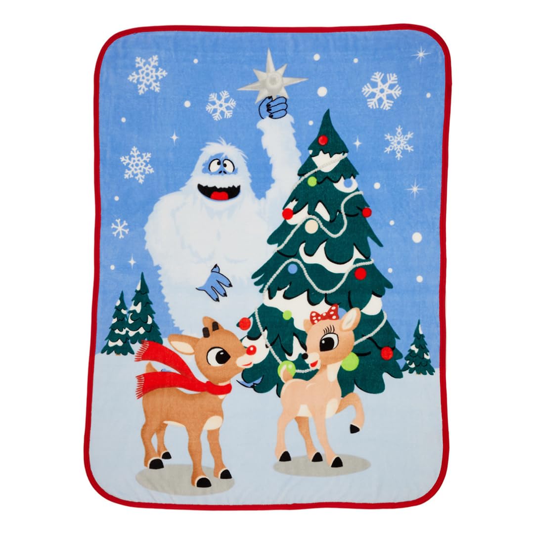 Franco Rudolph The Red Nose Reindeer Kids Holiday Christmas Bedding Super Plush Cozy Throw, 46 In X 60 In, (Officially Licensed
