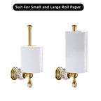 BATHSIR Crystal Toilet Paper Holder Gold Zinc Alloy Wall Mounted Bathroom Accessory