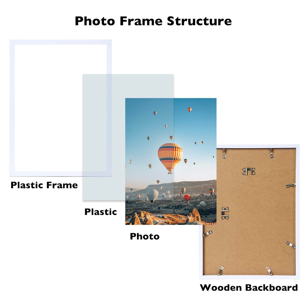 Jcjmy 12X17 White Picture Frame Set Of 6, Horizontal And Vertical Formats For Wall Hanging, 12 X 17 Wall Gallery Poster Photo Fr