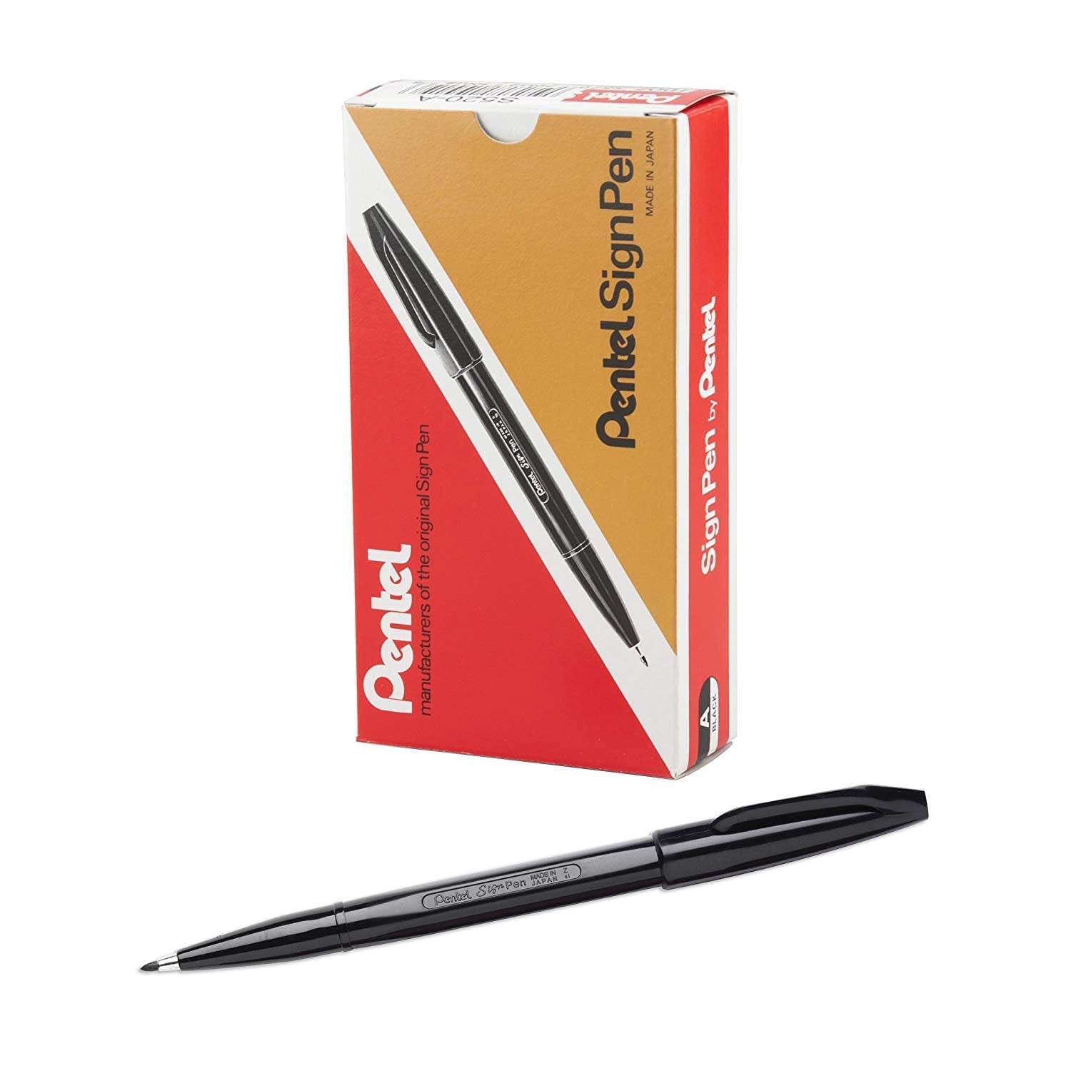 Pentel Sign Pen - Black, Pack Of 12, S520-A