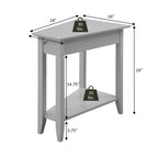Convenience Concepts American Heritage Wedge End Table 24' - Classic Living Room Table With Storage Shelf, Side Table For Family Room, Bedside Table, Black