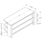 Monarch Specialties I 2566 Tv Stand, 42 Inch, Console, Media Entertainment Center, Storage Shelves, Living Room, Bedroom, Laminate, Grey, Contemporary, Modern