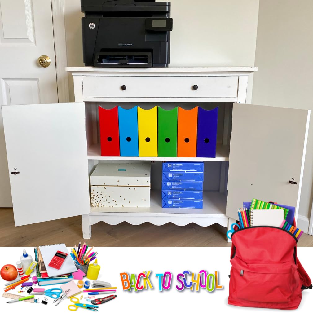 Evelots Magazine File Holder Organizer Box (6, 12, Or 24 Pack) Storage For Desk And Shelves Multiple Color Options - Includes Labels For Organization