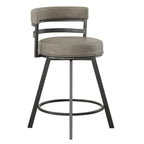 Steve Silver Furniture Gene Swivel 24-Inch Seat Height Counter Stool, 60-Degree Swivel, Modern/Mid-Century Design, Counter Table/Bar, Dining Room, 20.5" D x 20.5" W x 32.5" H, Gray