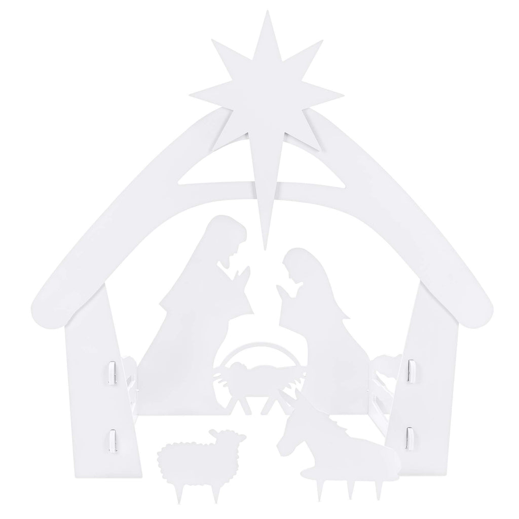 Best Choice Products 4Ft Outdoor Nativity Scene, Weather-Resistant Decor, Christmas Holy Family Yard Decoration, Water-Resistant Pvc - White