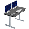 VIVO Electric 43 x 24 in Standing Desk, Memory Height Adjustment, 1B Series, Holds 220 lbs, One-Piece Black Top, Gray Frame, DES