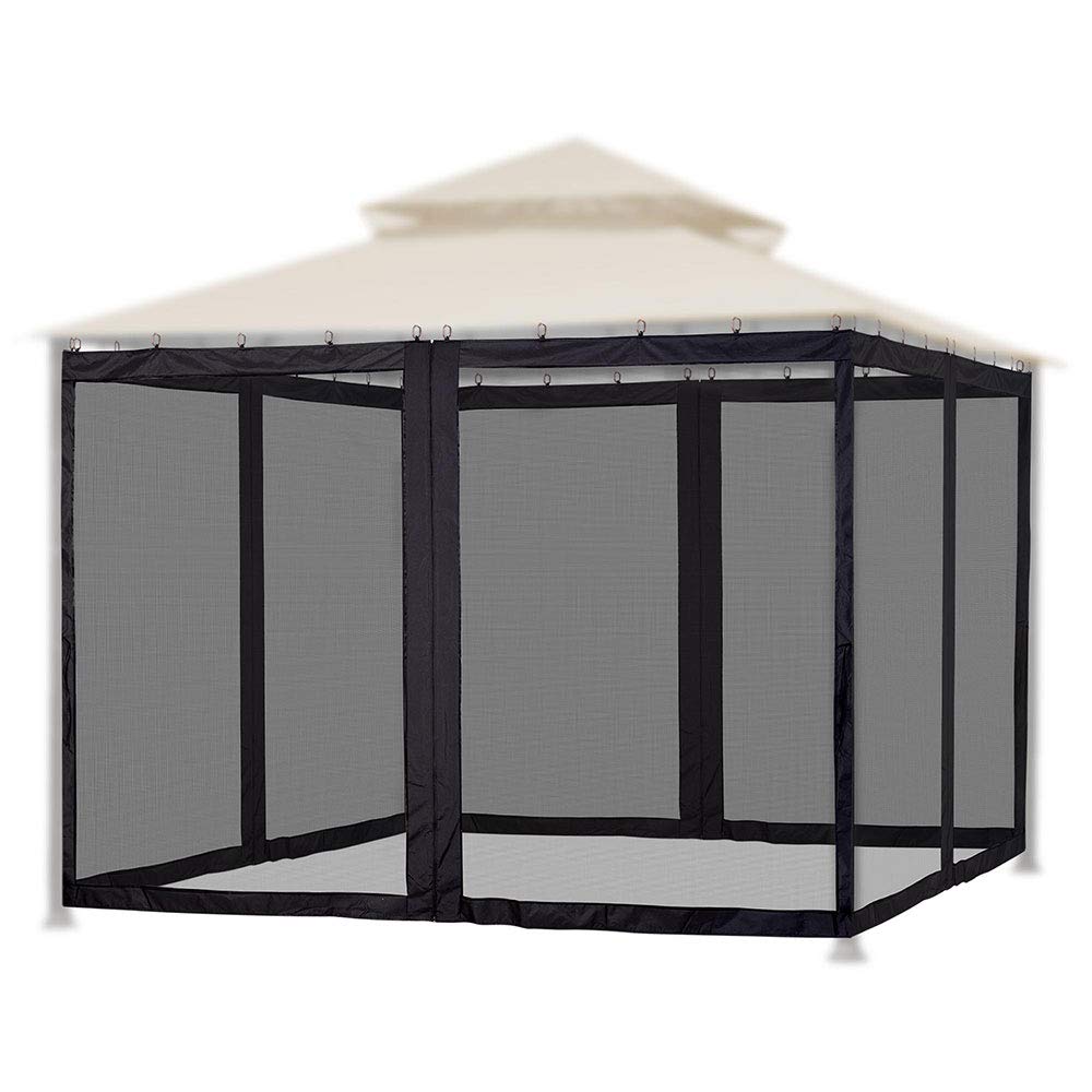 Yescom Universal Replacement Mesh Netting Screen Wall Sidewall Curtain With Zipper For 10X10Ft Yard Gazebo Canopy Tent