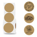 Thermal Labels,2 Inch Brown Round Thermal Printer Stickers,Self-Adhesive Round Direct Thermal Labels,Thermal Stickers For Diy Lo