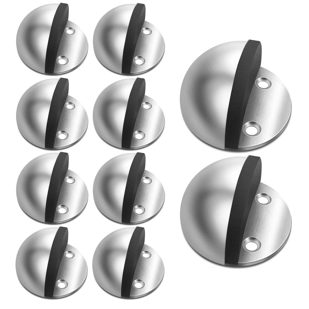 Door Stoppers, Floor Door Stop, Stainless Steel Brushed Nickel Door Stops No Drilling Doorstops Wall Protector With Sound Dampen