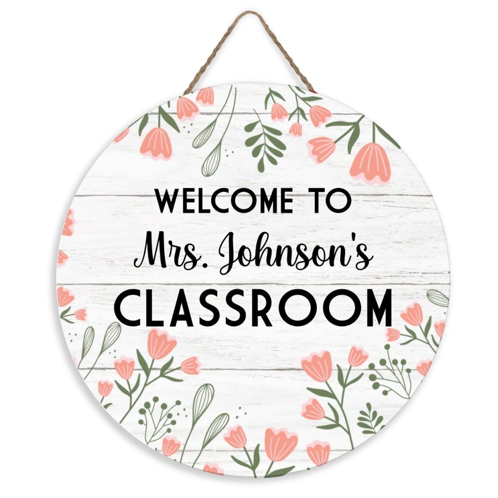 Custom Teacher Sign- Personalized Teach Name Sign - Classroom Wall Hanging Art- Teacher Gift- Back To School- Classroom Welcome