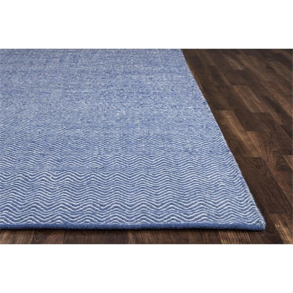 Rizzy Home | Tw2922 | Twist Collection | Wool Area Rug | 3' X 5' | Blue/Off White Chevron