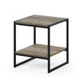 Furinno FM19122GYW Camnus Modern Living 2-Tier End Table, French Oak Grey, 15.9 in x 15.75 in x 18 in