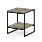 Furinno FM19122GYW Camnus Modern Living 2-Tier End Table, French Oak Grey, 15.9 in x 15.75 in x 18 in