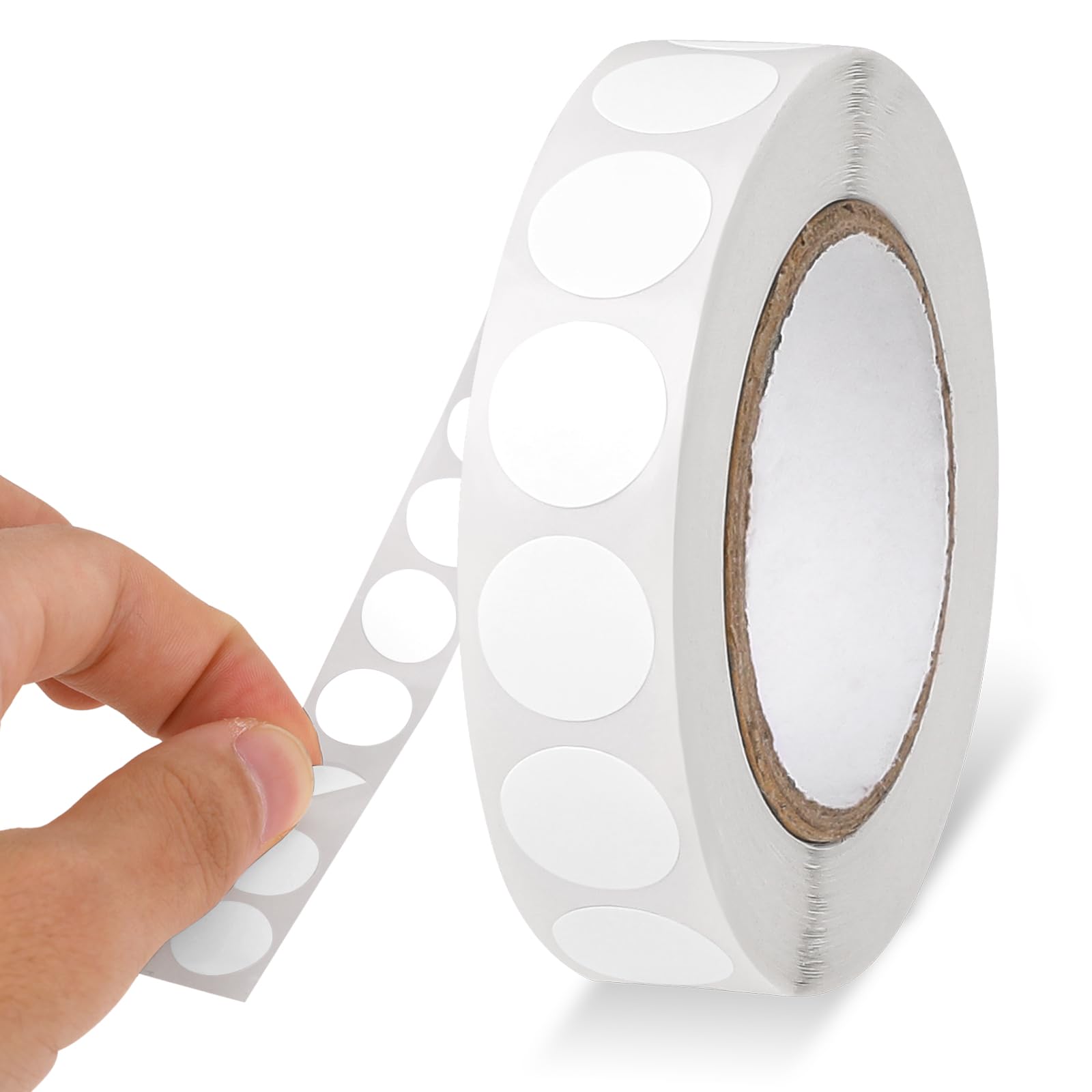 1000 Pcs White Round Stickers 0.5 Inch White Dot Stickers Waterproof Circle Stickers Color Coding Label For Office Shop Home Cla