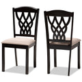 Baxton Studio Delilah Modern Fabric Dining Chair, Sand and Dark Brown, 2/Set (171-2PC-10953HT)