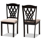 Baxton Studio Delilah Modern Fabric Dining Chair, Sand and Dark Brown, 2/Set (171-2PC-10953HT)